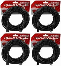 DMX-кабель Rockville RDX3M50 Black 15.25 м (4 штуки)