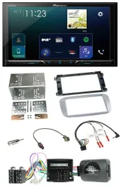 Pioneer Lenkrad Bluetooth USB 2DIN DAB Autoradio für Ford Mondeo S-Max Profi sil
