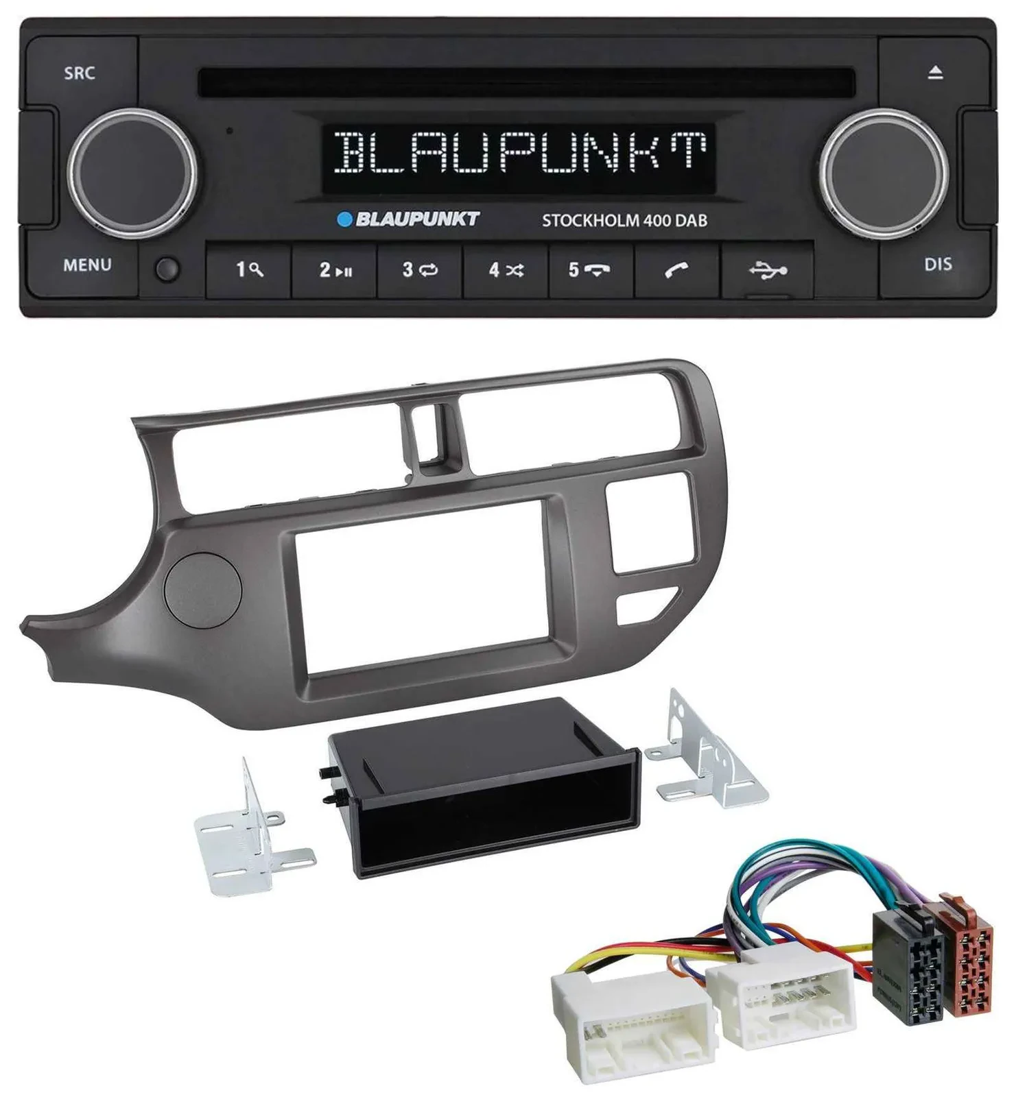 Blaupunkt MP3 Bluetooth DAB CD USB Autoradio für Kia Rio UB 2011-2014 anthrazit