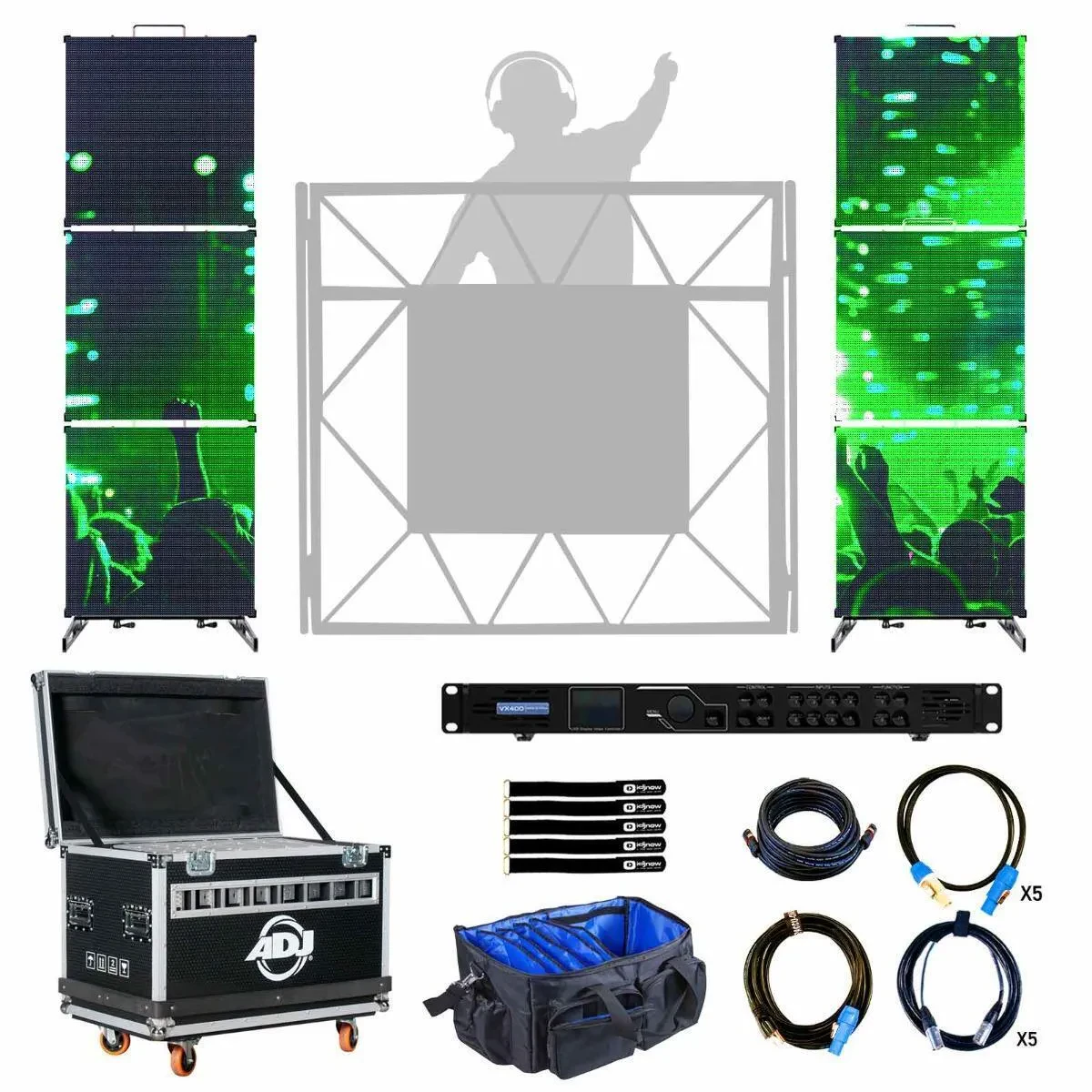 ADJ VS5 LED Video Wall 3x2 DJ Style Column System w Processor