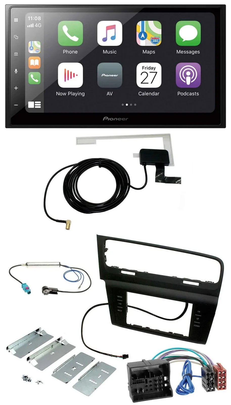 Pioneer USB MP3 2DIN Bluetooth DAB Autoradio für VW Golf VII (ab 11/2012)