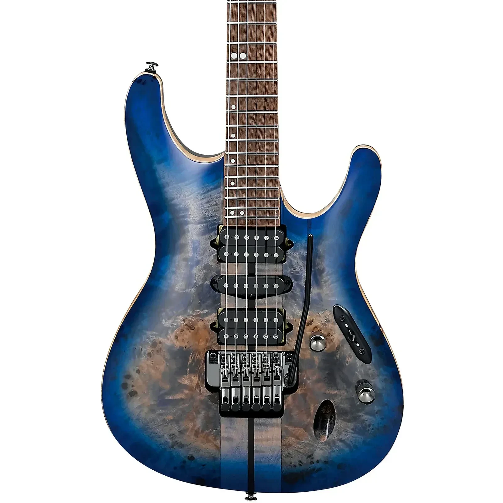 Ibanez S1070PBZ S Premium Series Electric Guitar, Cerulean Blue Burst w/ Gig Bag