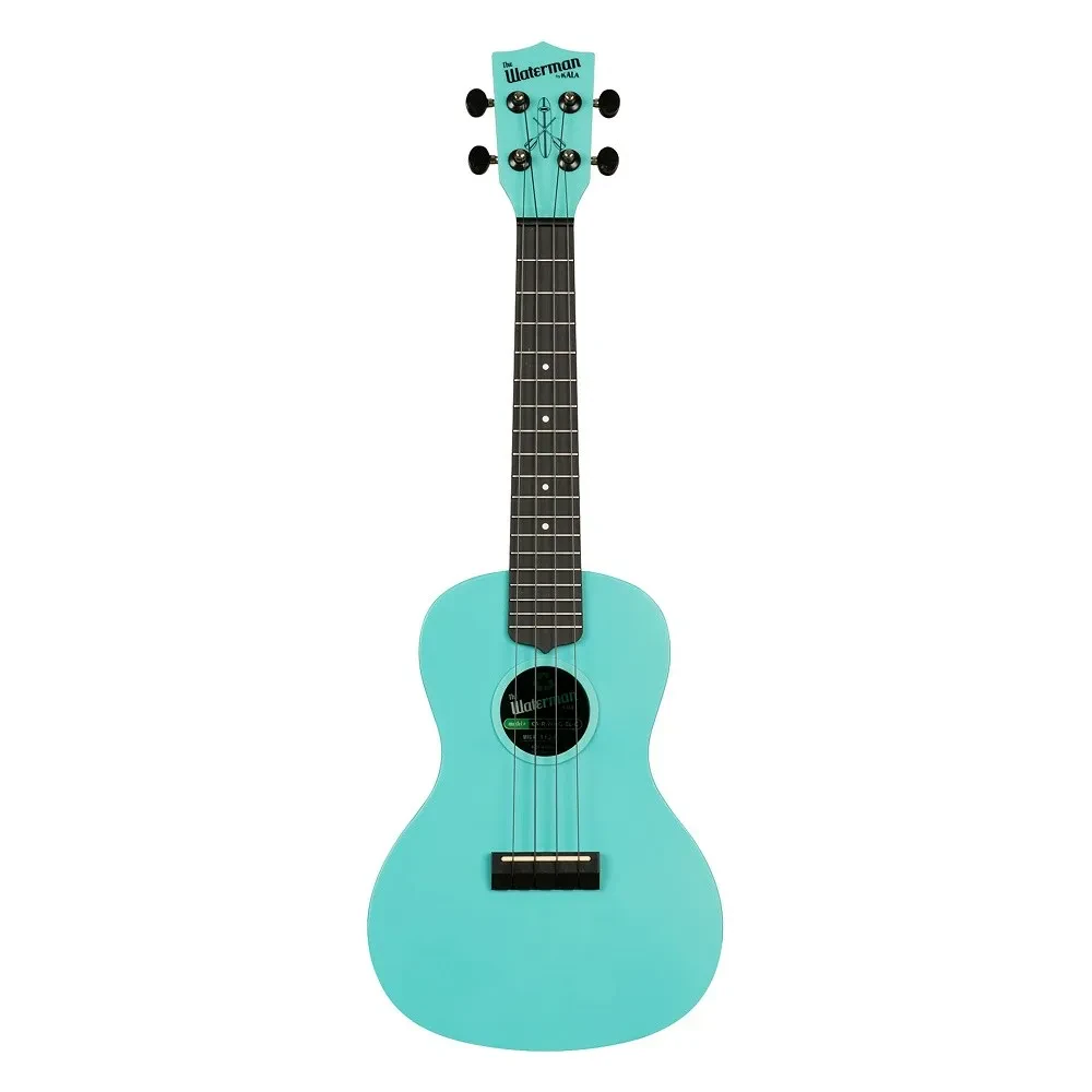 Укулеле концертная KALA Waterman Recycled Glow-in-the-Dark, цвет бирюзовый (Aqua Mist)