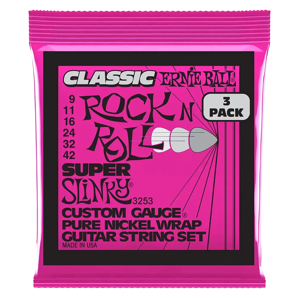 Струны для электрогитары Ernie Ball 3253 Rock n Roll Super Slinky 9-42 (3 комплекта)