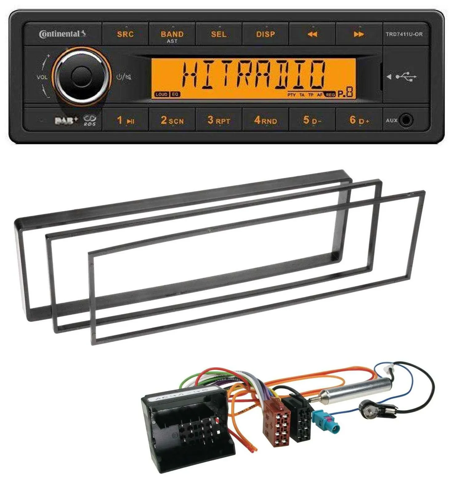 Continental 1DIN DAB MP3 AUX USB Autoradio für Peugeot 307, 1007 (2001-2009)