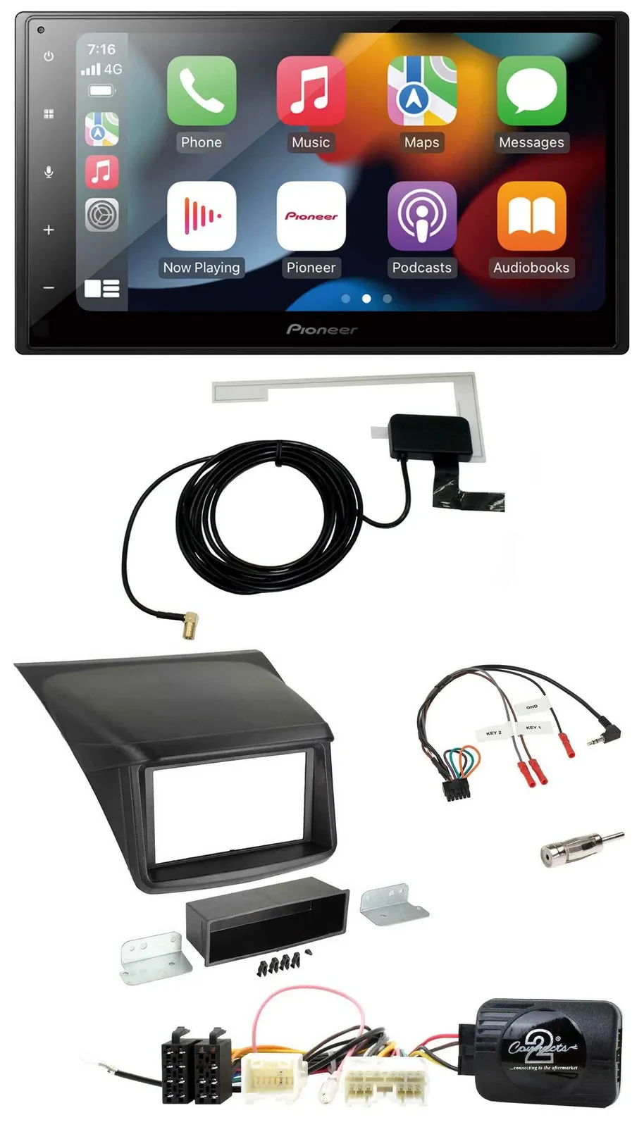 Автомагнитола для Mitsubishi L200 2010–2015 Pioneer 2DIN USB, Bluetooth, DAB, поддержка управления на руле