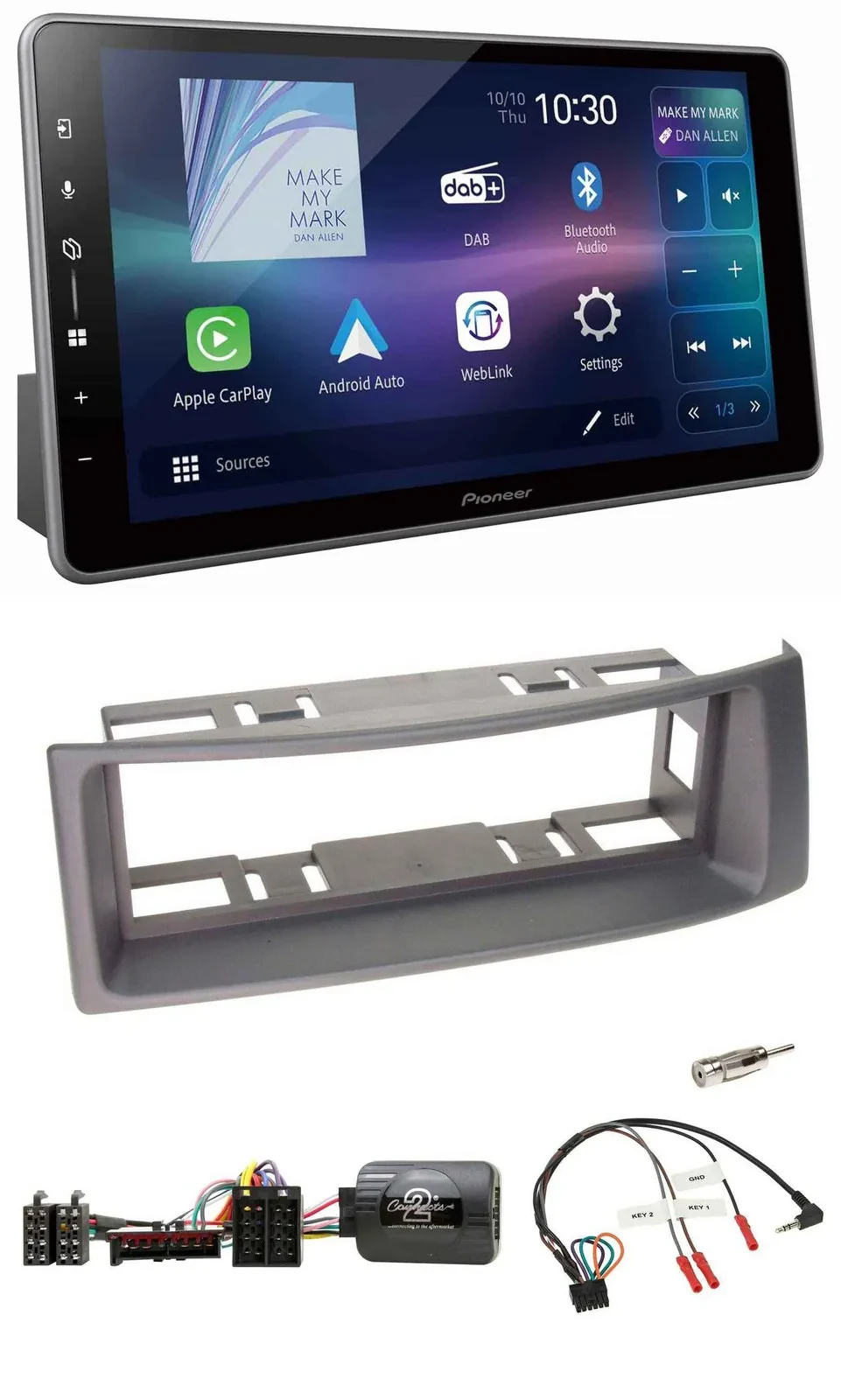 Pioneer Bluetooth USB DAB Lenkrad Autoradio für Renault Megane Scenic 96-00 anth