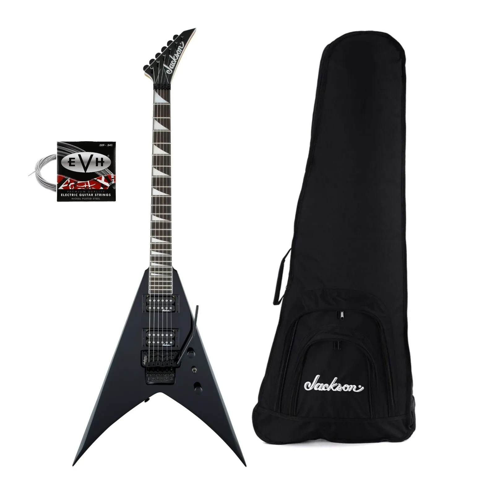 Jackson JS Series King V JS32 Electric Guitar (Gloss Black) with Gig Bag Bundle