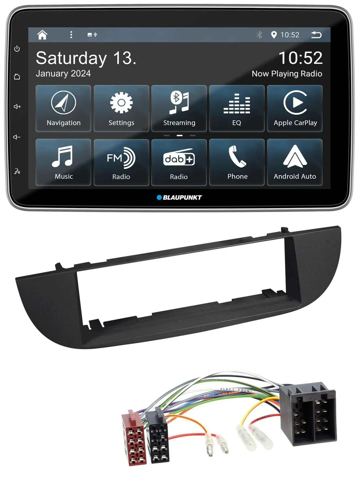 Blaupunkt USB DAB SD MP3 Bluetooth Autoradio für Fiat 500 (ab 2007) - schwarz