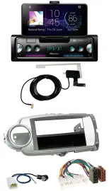 Автомагнитола для Toyota Yaris (2011–2014) Pioneer DAB, Bluetooth, MP3, USB, серебристая