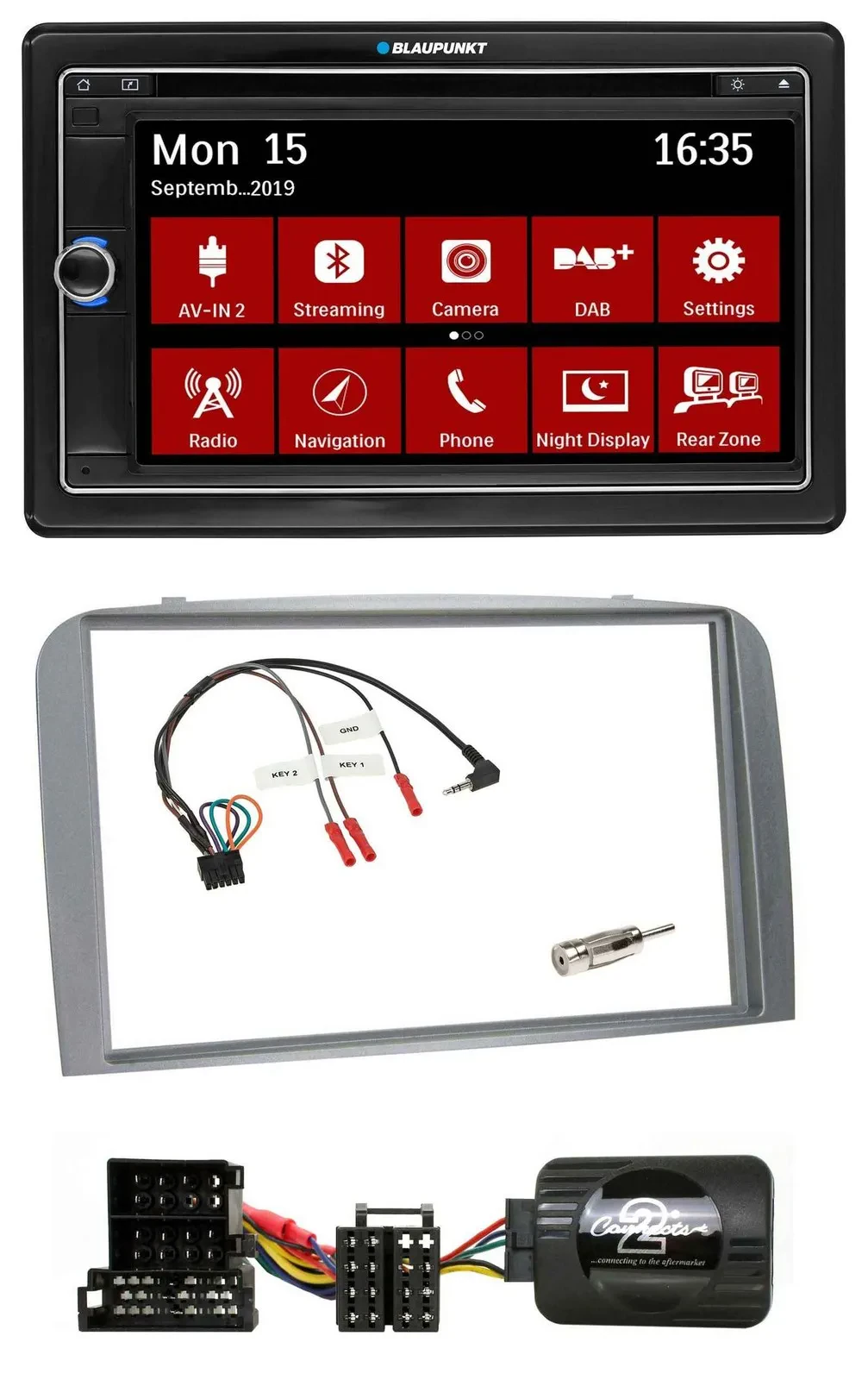 Blaupunkt Lenkrad DAB TMC 2DIN USB Bluetooth Navigation für Alfa Romeo 147 GT 04