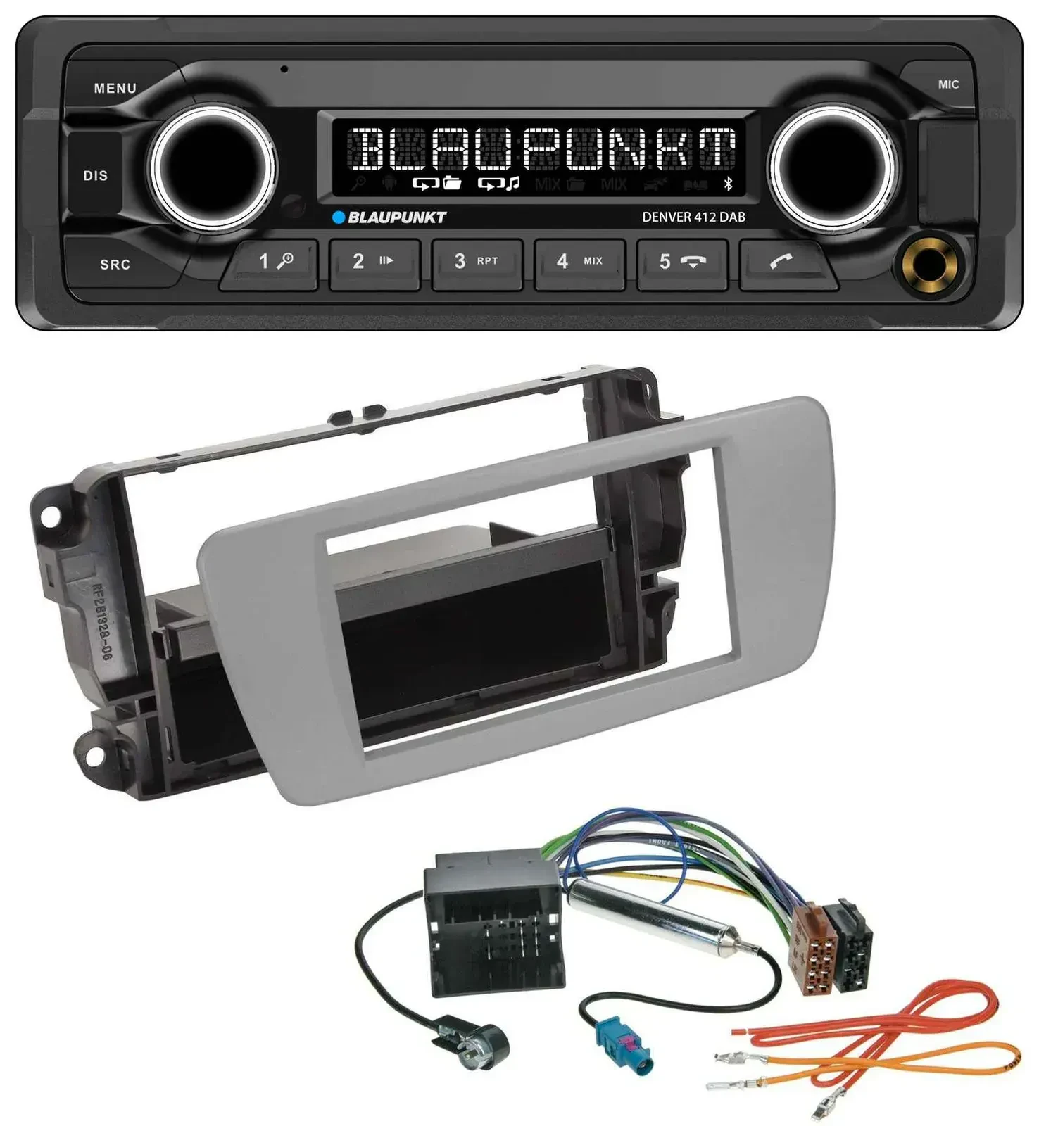 Blaupunkt Bluetooth DAB MP3 USB Autoradio für Seat Ibiza (ab 08) - dublingrau