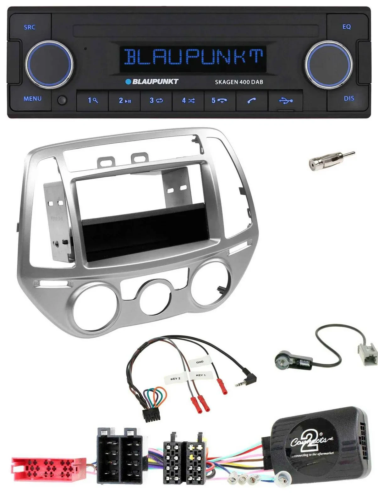 Blaupunkt DAB USB Bluetooth Lenkrad Autoradio für Hyundai i20 2012-2014 silber m