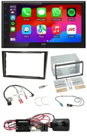 JVC Bluetooth USB Lenkrad 2DIN DAB Autoradio für Opel Corsa D Klavierlack 09-14