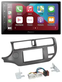 Pioneer USB MP3 DAB 2DIN Bluetooth Autoradio für Kia Rio UB 11-14 anthrazit
