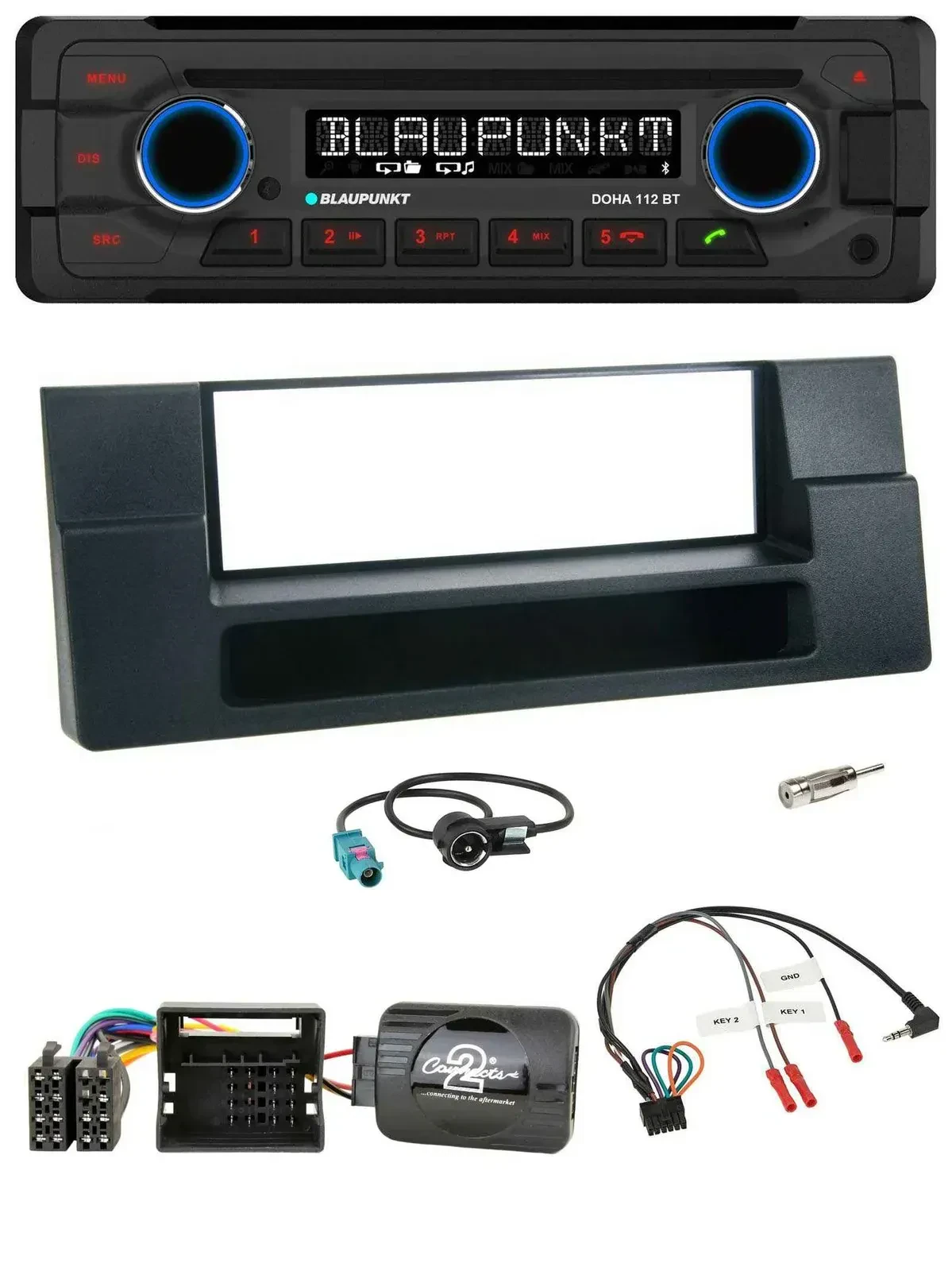 Blaupunkt Lenkrad MP3 CD Bluetooth USB Autoradio für BMW 5er E39 X5 Quadlock Abl