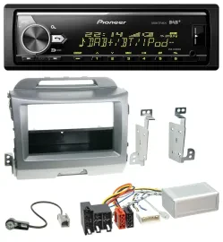 Pioneer Bluetooth USB DAB Lenkrad Autoradio für Kia Sportage 3 10-15 Navi silber