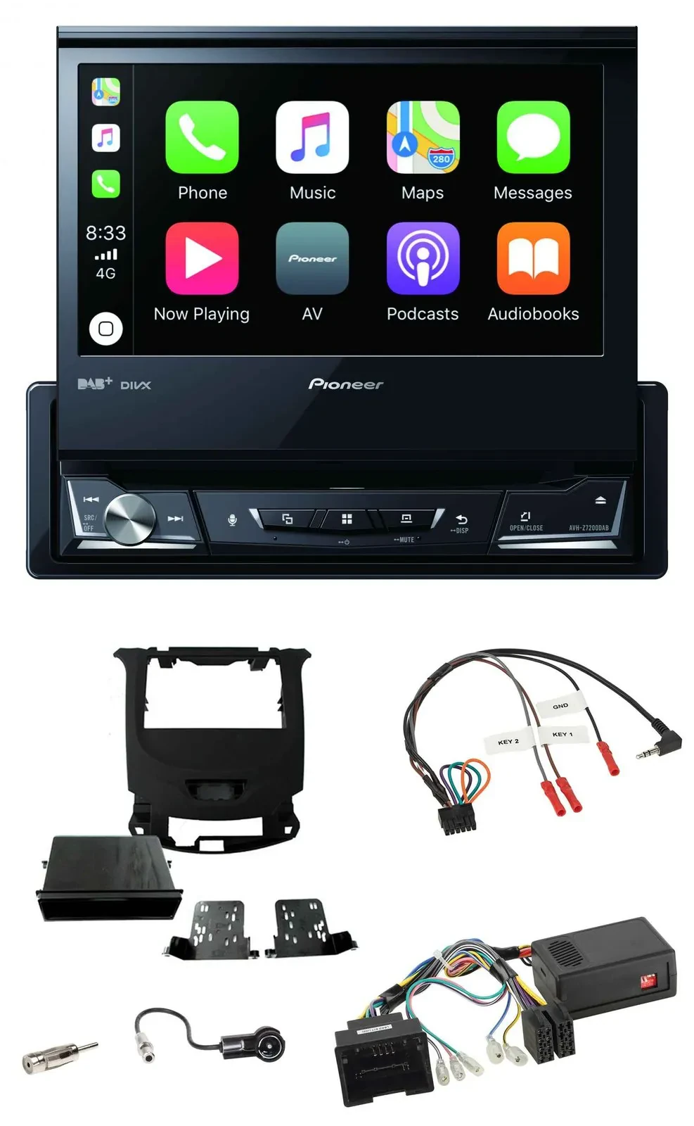 Pioneer DVD Bluetooth DAB USB Lenkrad Autoradio für Chevrolet Cruze ab 2016 klav