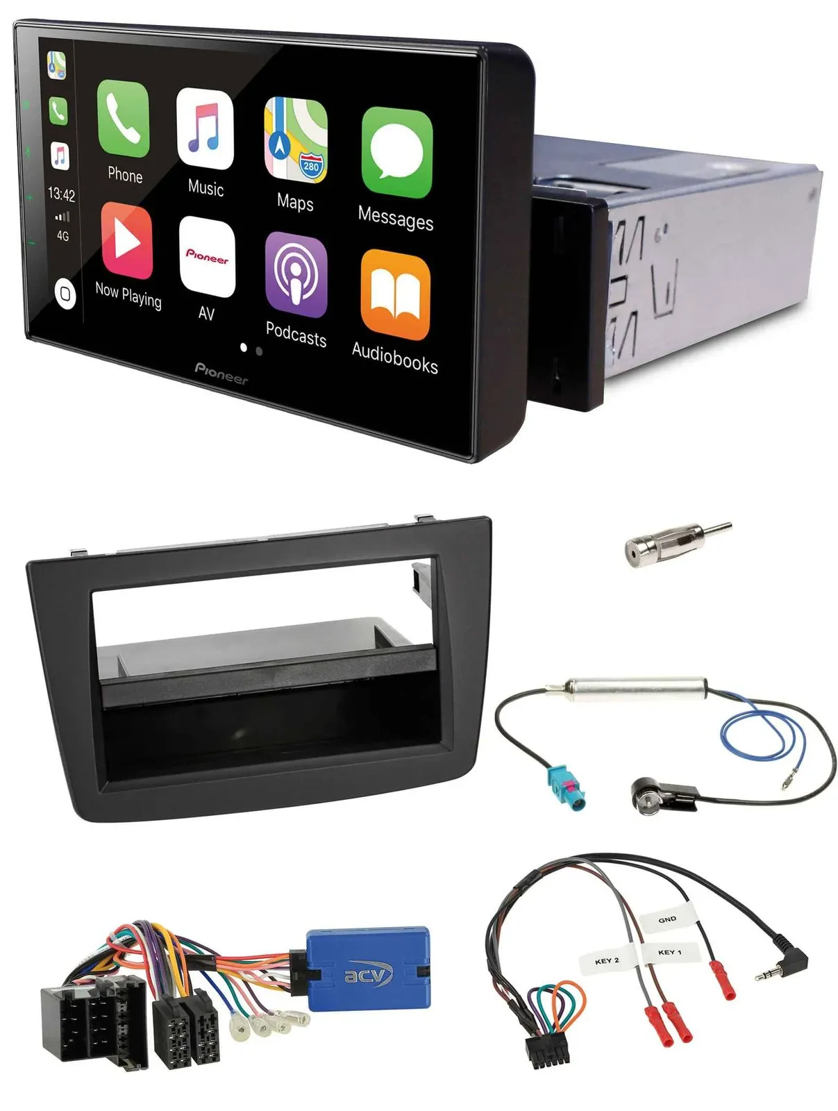 Pioneer Bluetooth Lenkrad DAB USB Autoradio für Alfa Romeo Mito 13-18 955 ISO sc