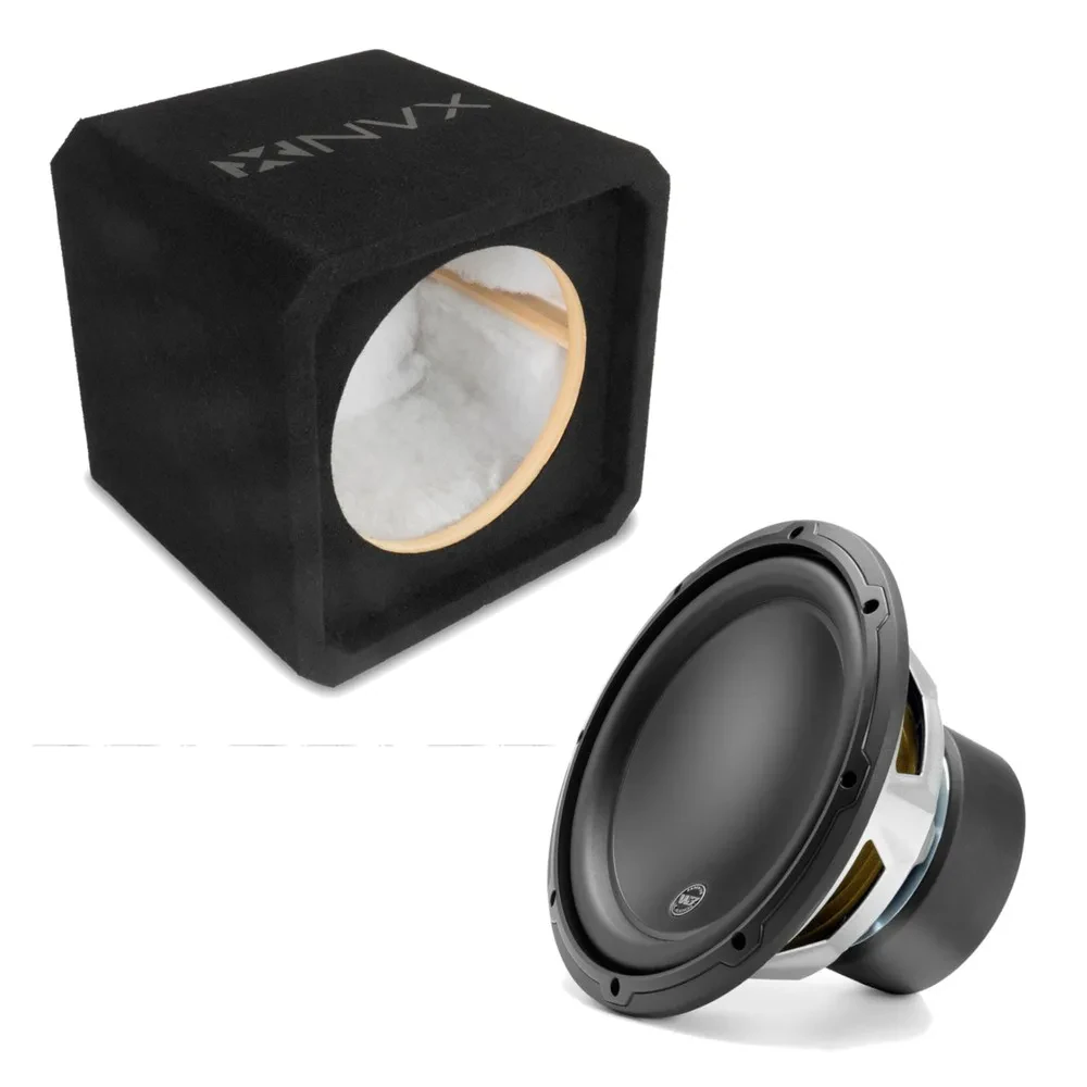 NVX NE101S Single 10" Sealed 3/4" MDF Subwoofer Enclosure w/ W3v3 Car Subwoofer