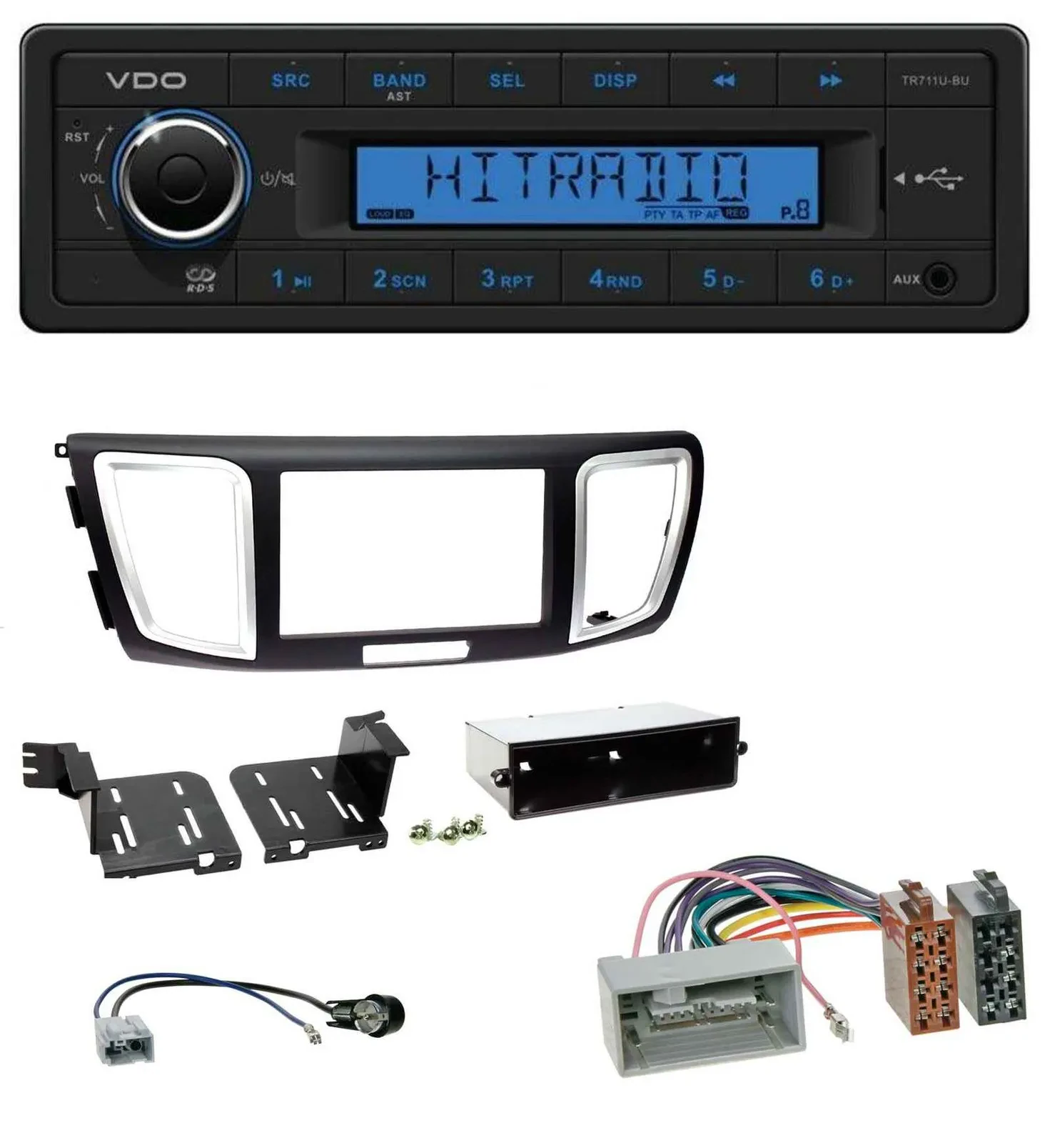 Автомагнитола для Honda Accord VDO 1DIN, USB, AUX, MP3