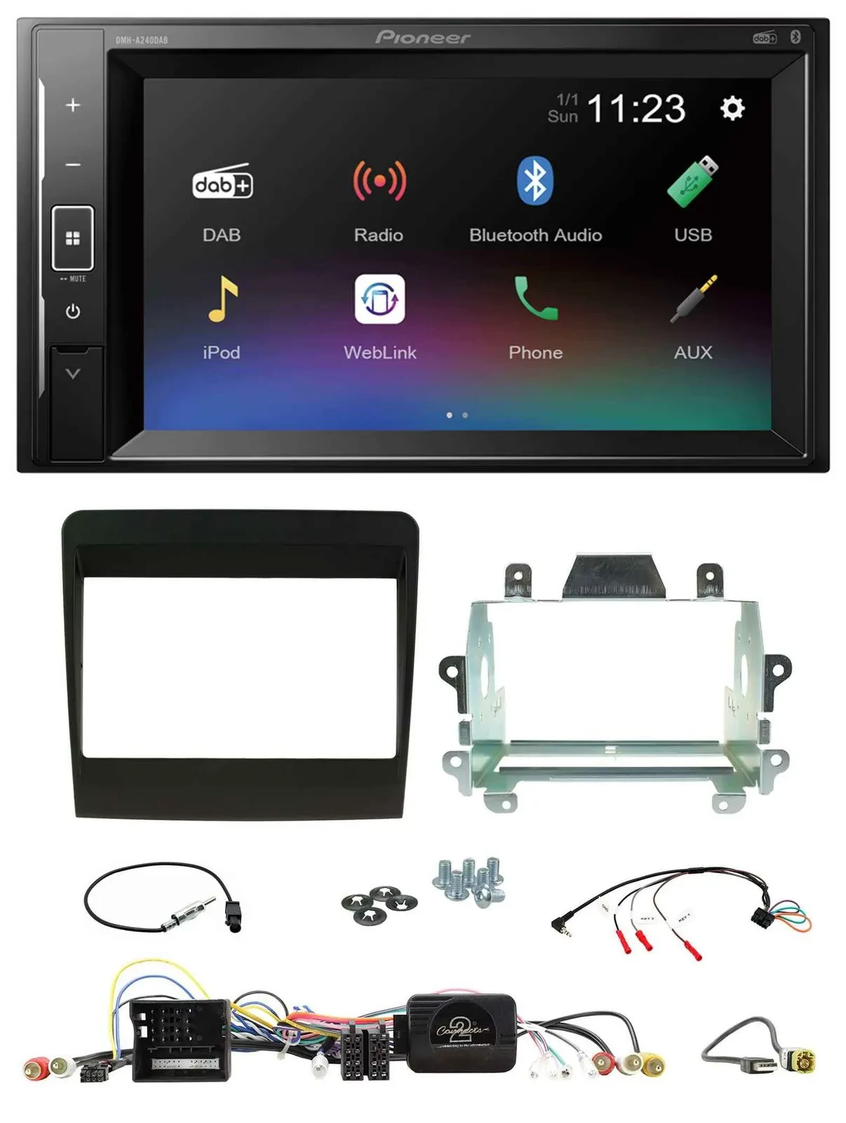 Автомагнитола для Porsche 911 Pioneer 2 DIN, DAB, Bluetooth, USB