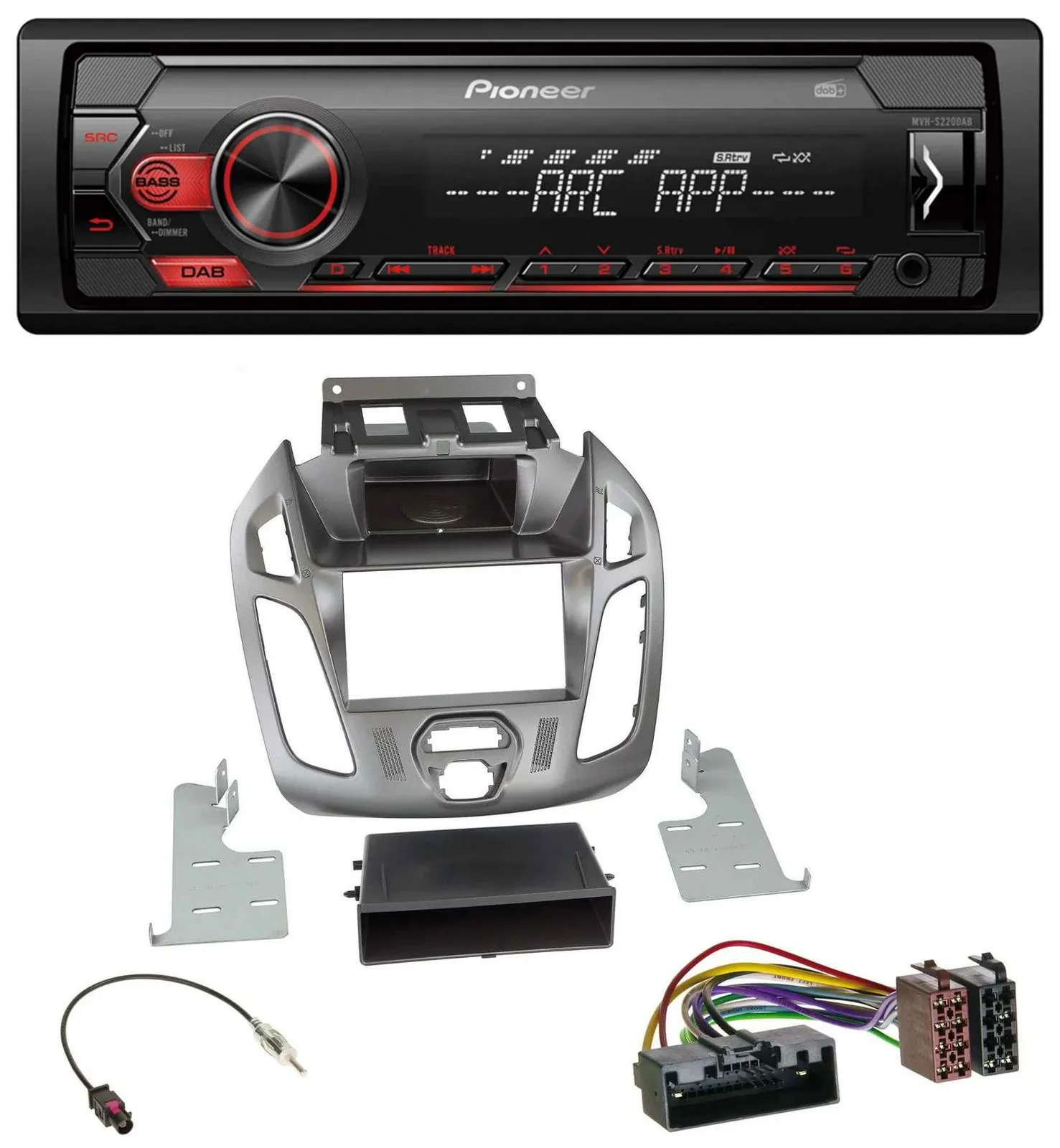 Автомагнитола Pioneer 1 DIN, DAB, USB, AUX (для Ford Transit/Connect 2012–2018)