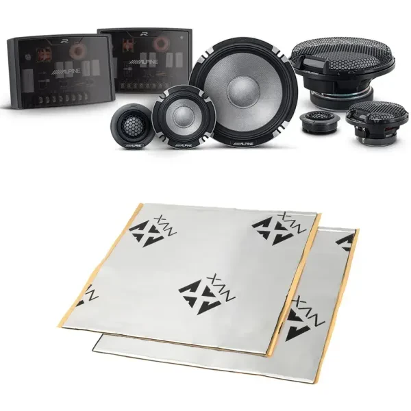 Alpine R2-S653 200W 6.5" Component Car Speakers + Sound Damping