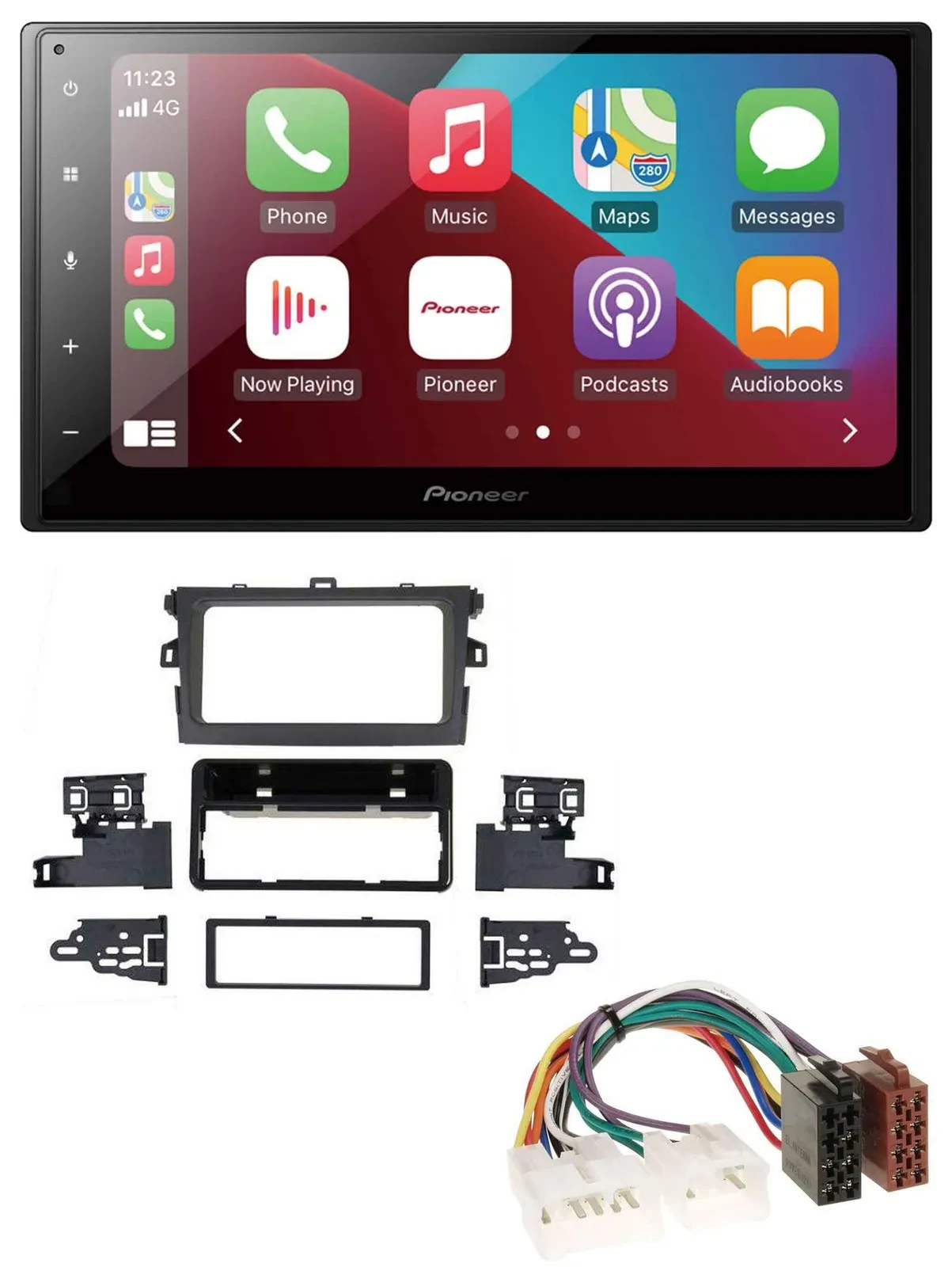 Pioneer USB MP3 DAB 2DIN Bluetooth Autoradio für Toyota Corolla 2009-2013 silber