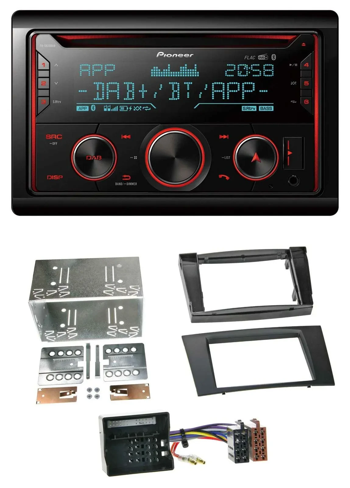 Автомагнитола для Mercedes E‑Class S211 (2003–2009) Pioneer 2-DIN, DAB, MP3, Bluetooth, USB, CD