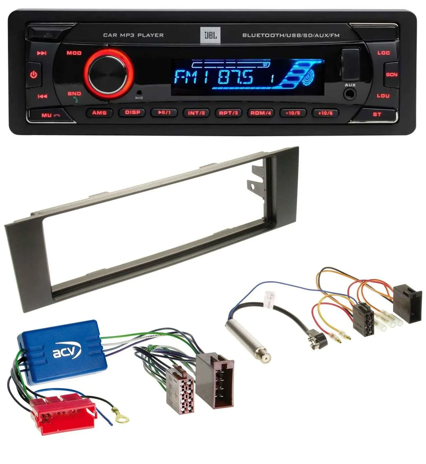 JBL AUX MP3 USB Bluetooth SD Autoradio für Audi A3 8P 03-06 Aktivsystem Mini-ISO