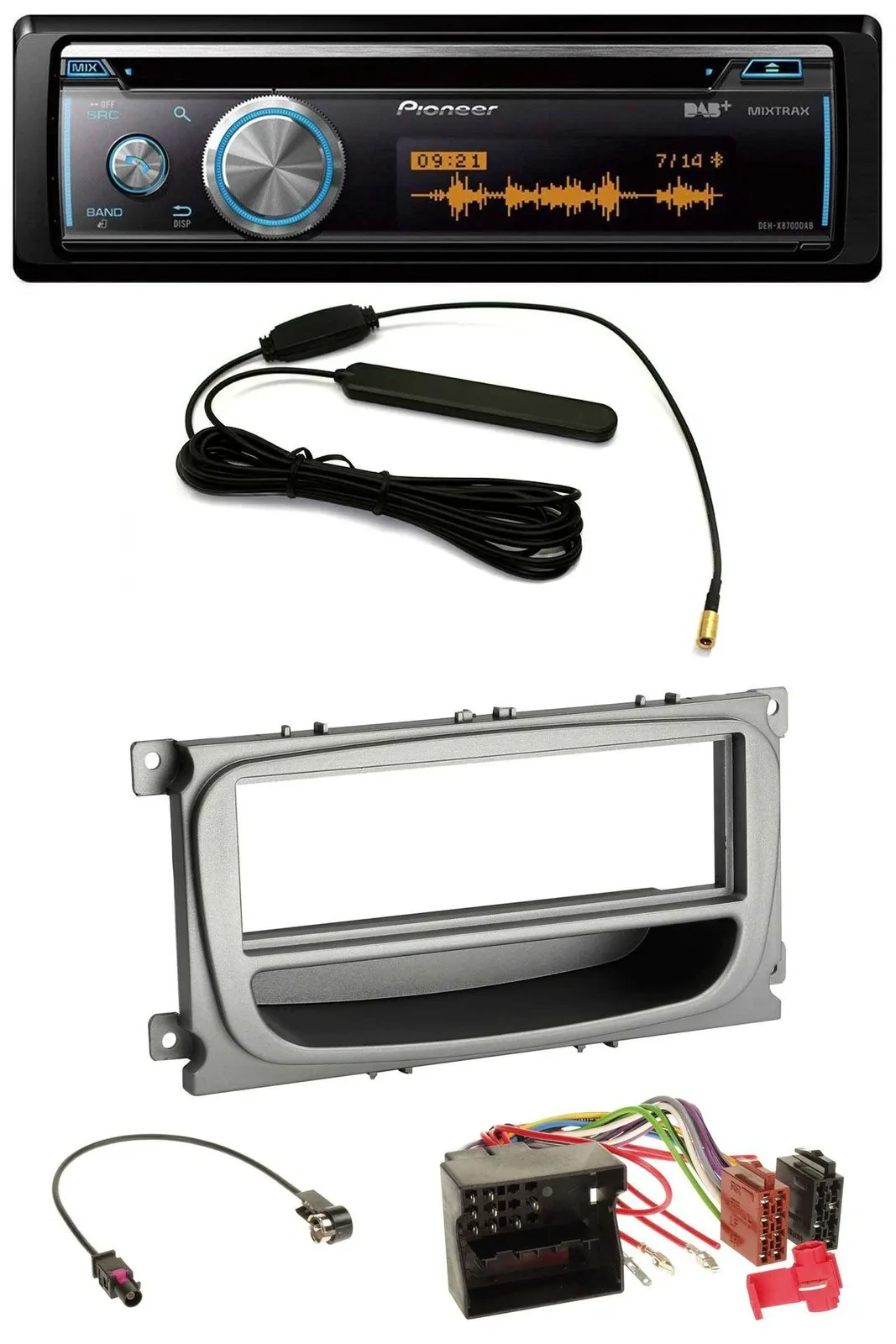 Pioneer CD USB Bluetooth DAB MP3 Autoradio für Ford Mondeo S-Max 07-14 silber Ab