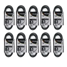 (10) ADJ ECCOM-6 Black 6FT IEC-Male-to-IEC-Female Power Link Cables idjnow