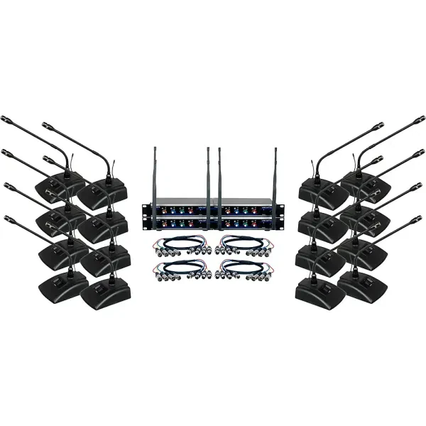 VocoPro Digital-Conference-12 Sixteen Channel UHF Wireless Conference Mic System