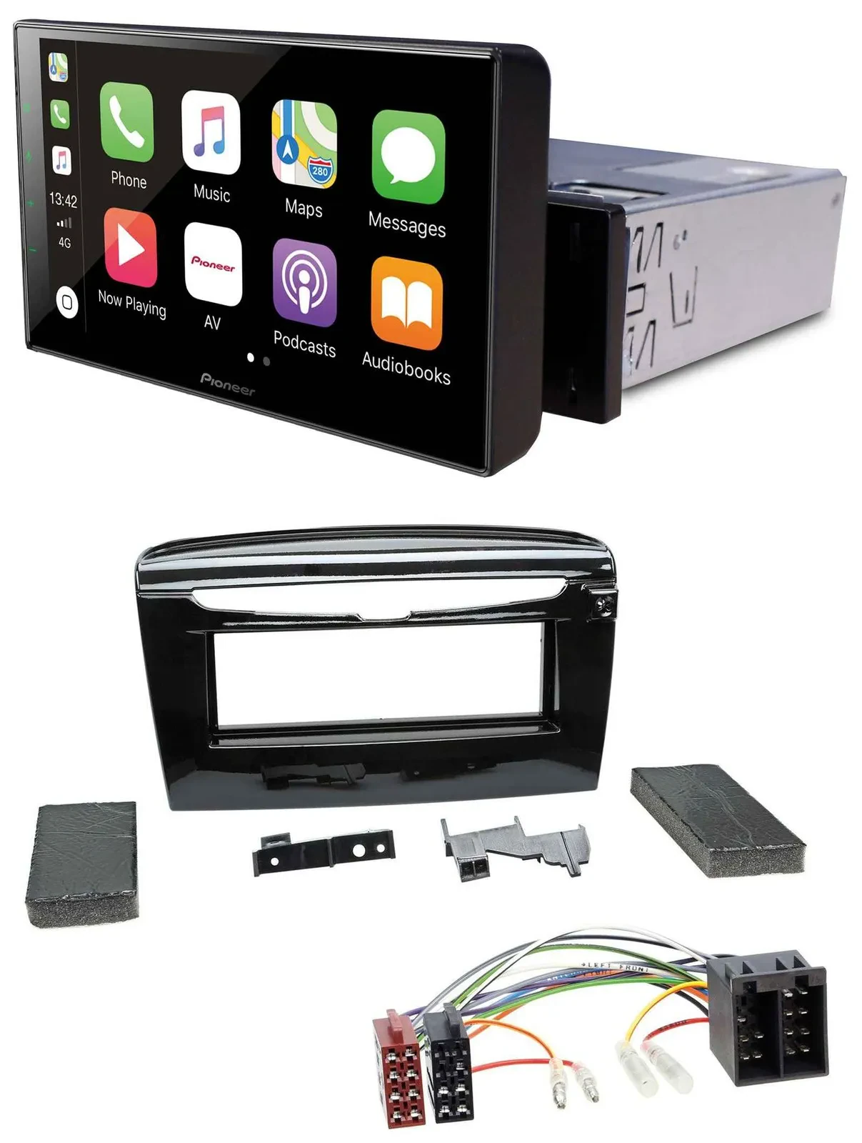 Pioneer Bluetooth MP3 DAB USB Autoradio für Lancia Y ab 12 schwarz glänzend