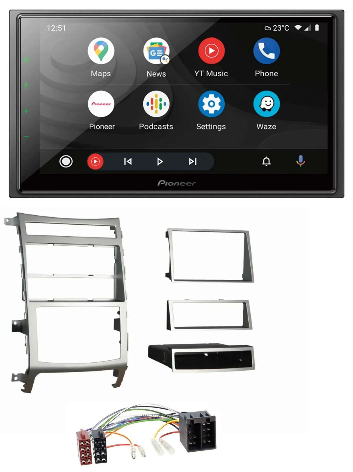 Pioneer USB 2DIN DAB MP3 Bluetooth Autoradio für Hyundai ix55 2009-2012 silber