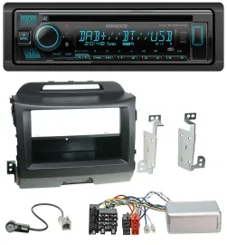 Kenwood Bluetooth DAB CD Lenkrad USB Autoradio für Kia Sportage 3 10-15 schwarz