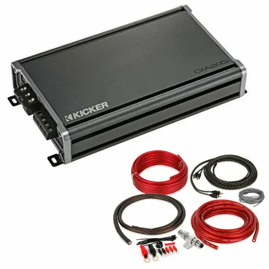 Kicker 46CXA12001T Monoblock Class-D Amplifier + Free Belva 4 AWG Amplifier Kit