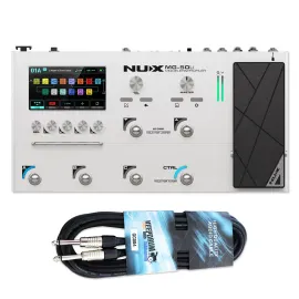 Nux MG50Li White Multi-Effektgerät mit keepdrum Kabel