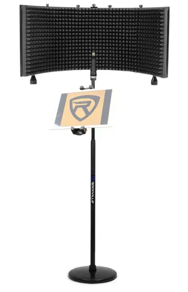 Rockville Recording Package w/Microphone Mic Stand+Isolation Shield+Tablet Mount