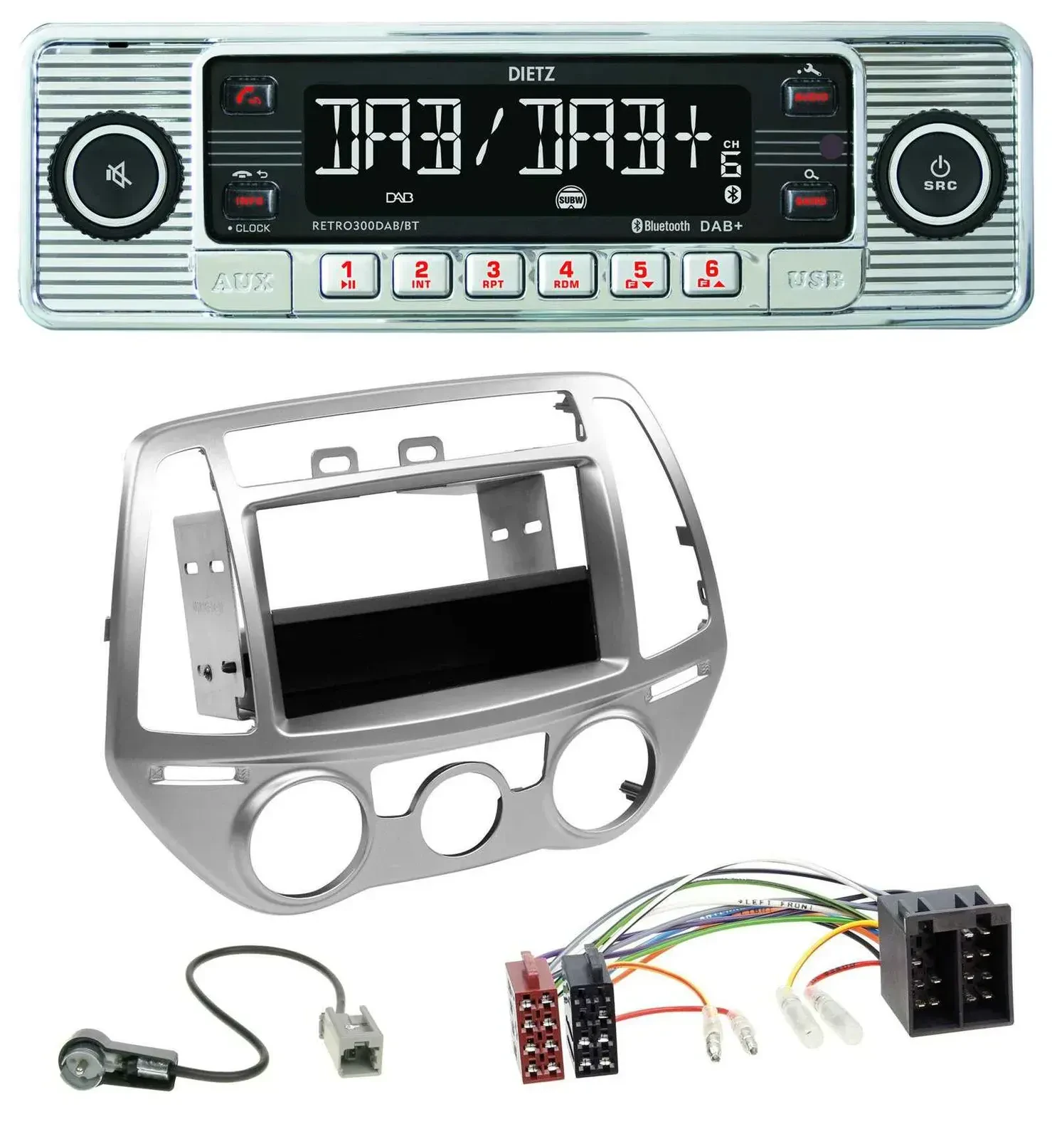 Dietz Bluetooth MP3 DAB USB Autoradio für Hyundai i20 (12-14) man. Klima