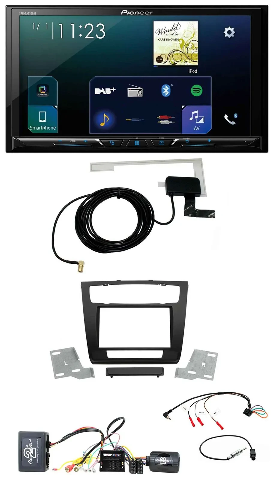 Pioneer 2DIN DAB USB Lenkrad Bluetooth Autoradio für BMW 1er Aktiv aut. Klima E8