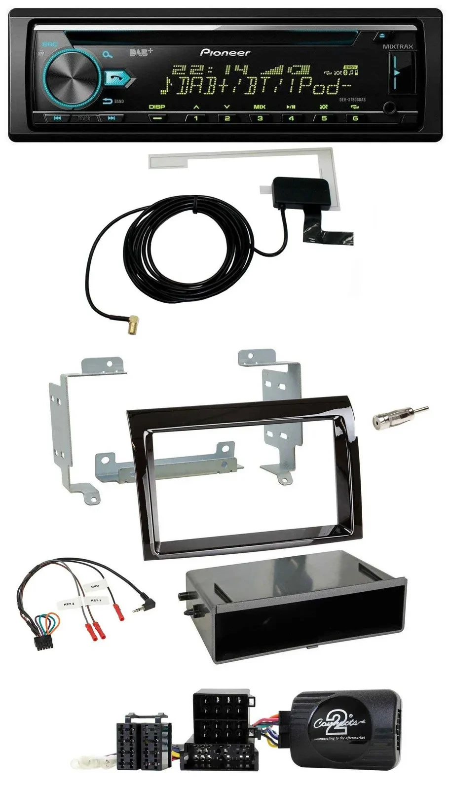 Pioneer MP3 Lenkrad CD USB DAB Autoradio für Fiat Ducato 2006-2008 piano