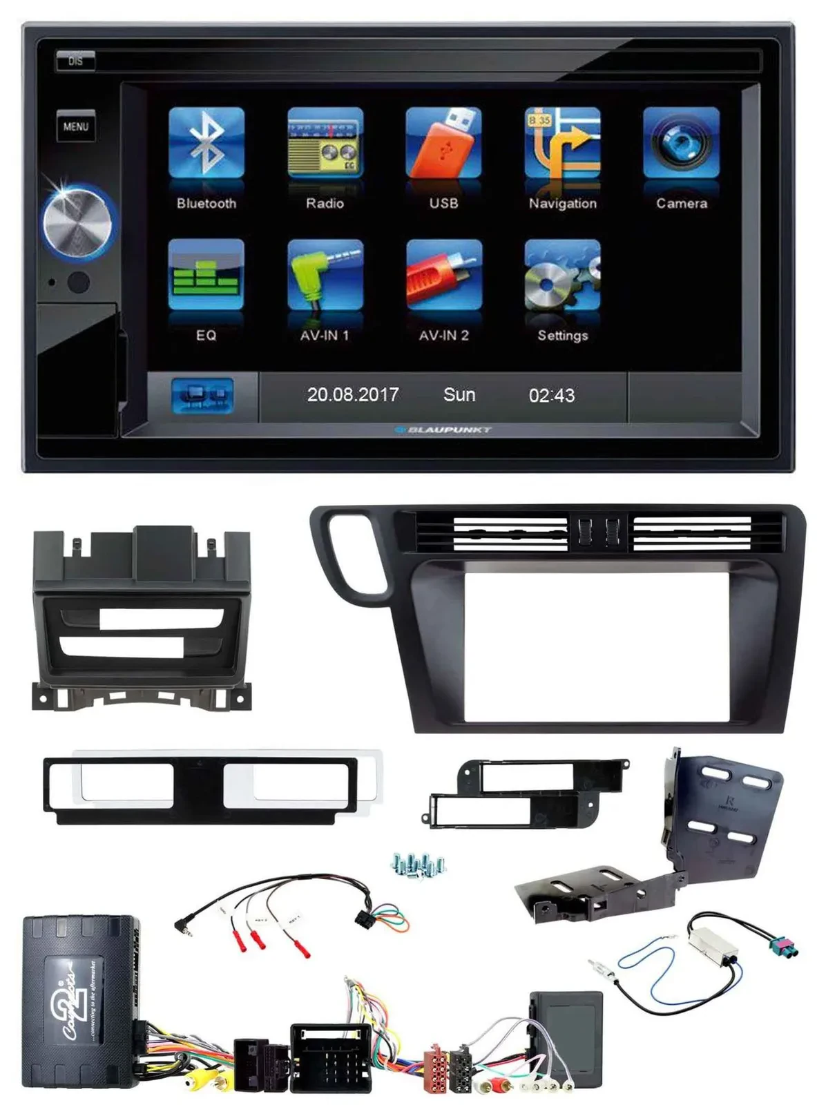 Blaupunkt SD USB TMC Bluetooth 2DIN Lenkrad Navigation für Audi Q5 8R Infoadapte