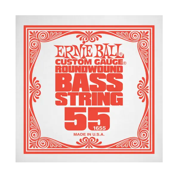 Струна для бас-гитары Ernie Ball P01655, сталь никелированная, круглая оплетка, калибр 55