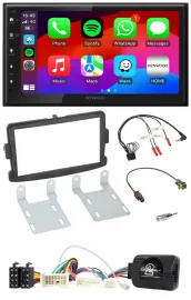 Kenwood Lenkrad USB DAB 2DIN Bluetooth Autoradio für Dacia ab 2012 schwarz