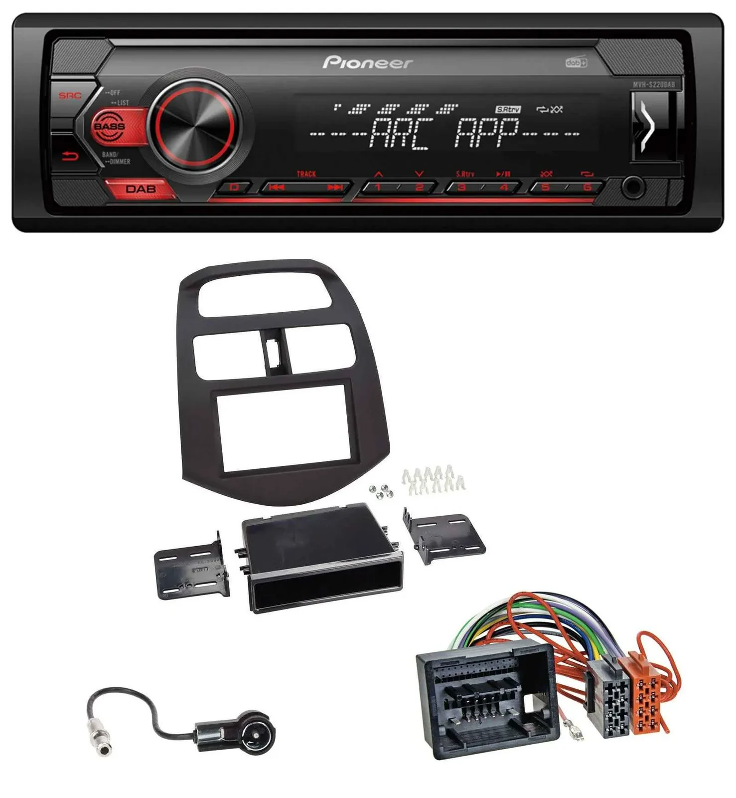 Pioneer DAB 1DIN MP3 AUX USB Autoradio für Chevrolet Spark (ab 2013)