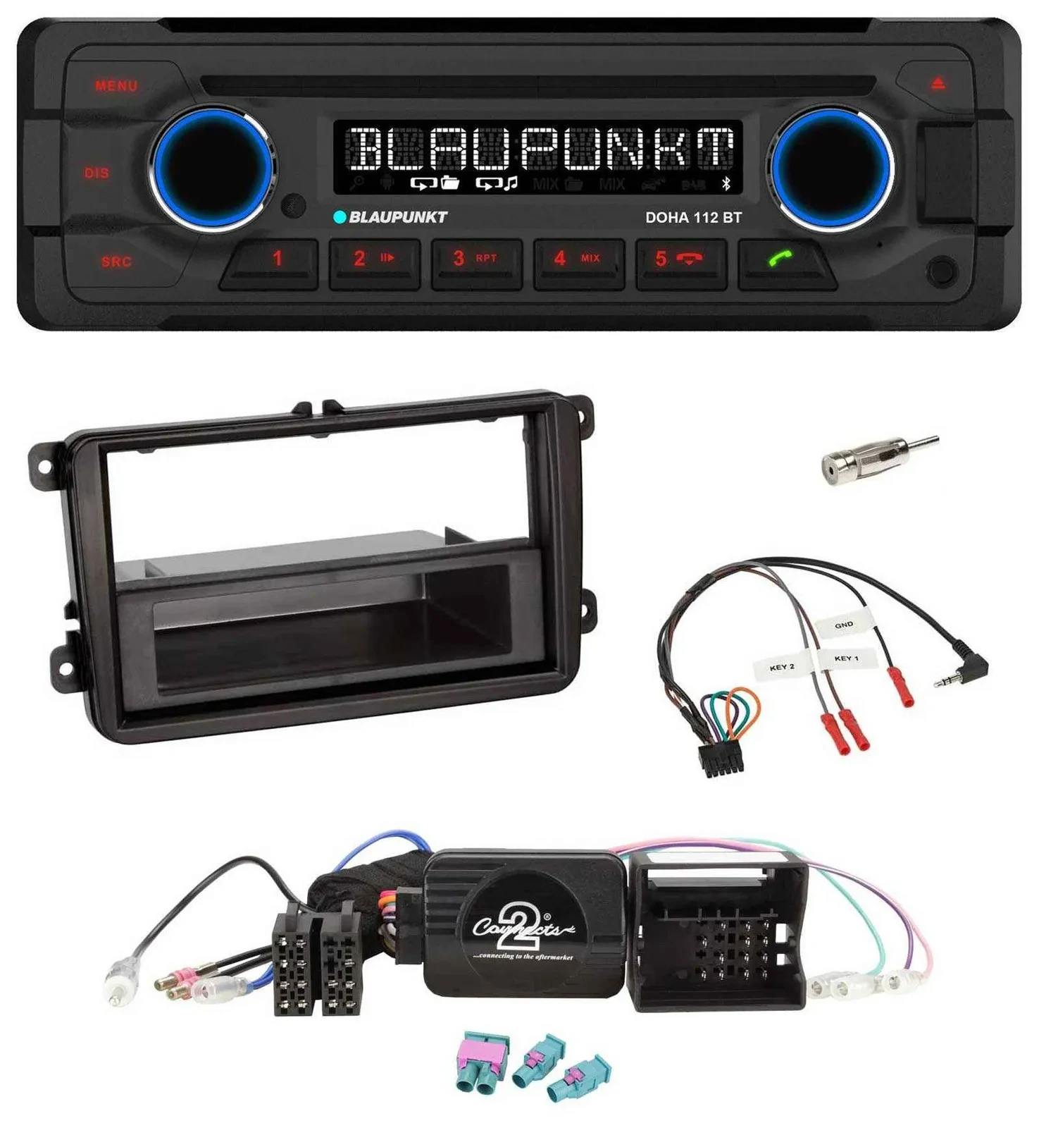 Blaupunkt Lenkrad MP3 CD Bluetooth USB Autoradio für VW Amarok Beetle EOS Caddy