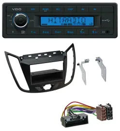 VDO AUX Bluetooth USB MP3 Autoradio für Ford C-Max Kuga matt schwarz