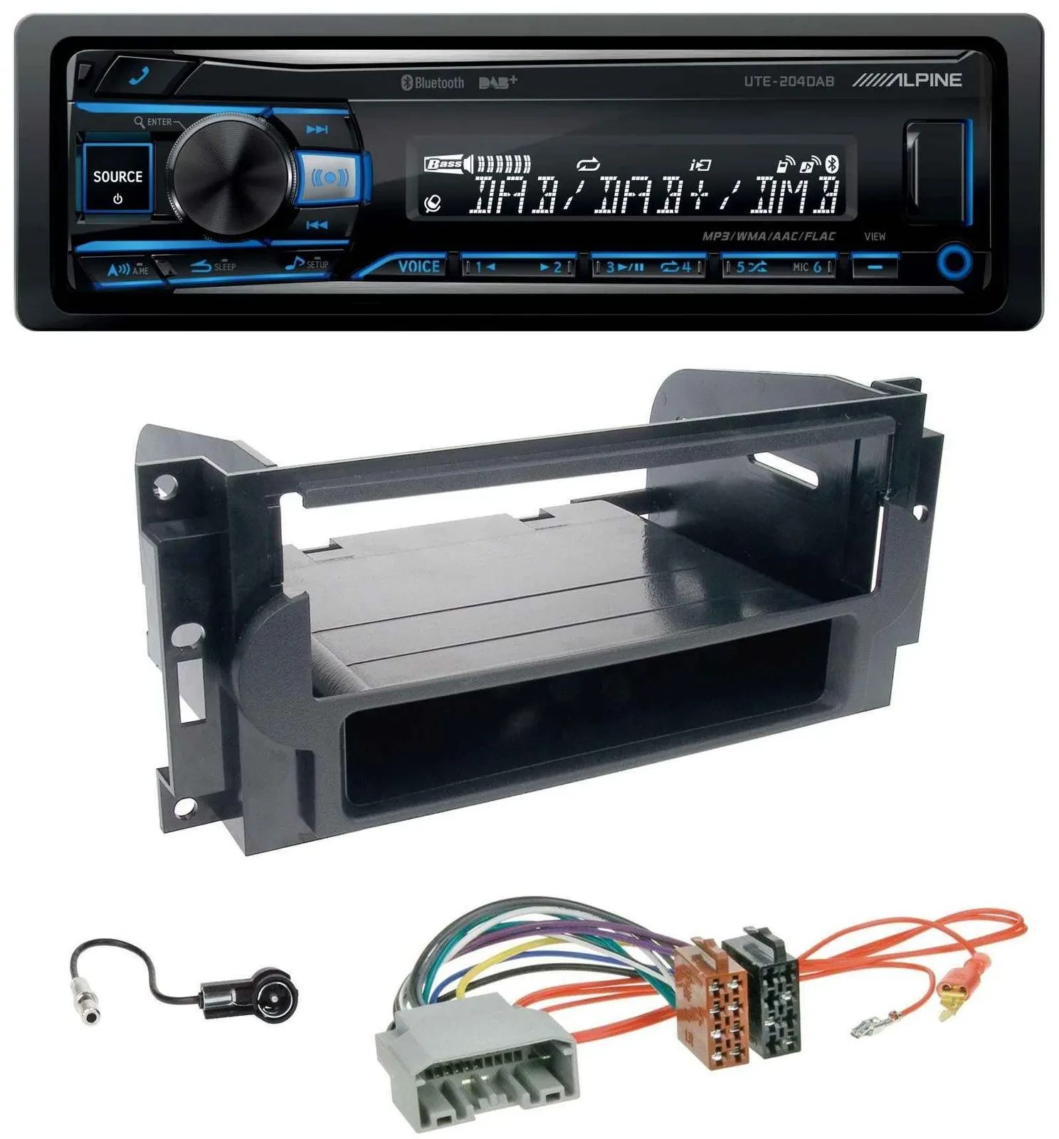 Alpine USB Bluetooth DAB MP3 Autoradio für Chrysler 300C Dodge Caliber Jeep Comm